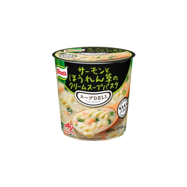 연어와 시금치 크림 수프 파스타컵