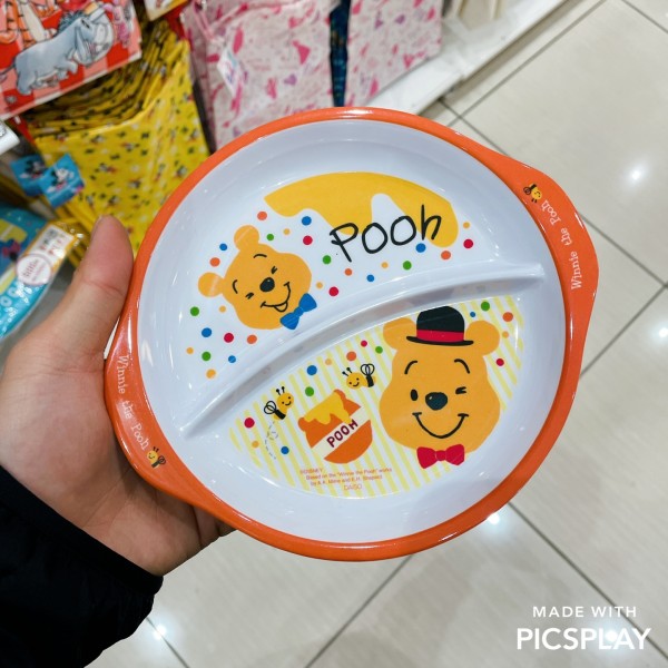 디즈니 캐릭터 푸 구분선 접시