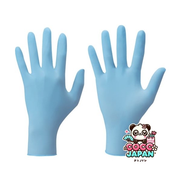 Showa Glove No882-L [니트릴 고무 일회용 장갑 (파우더 없음) Nitrist Touch 100 조각 L 크기 파란색]