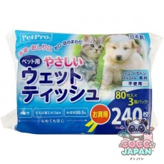 애완동물 프로 Pet Pro 애완동물 애완동물용 부드러운 젖은 티슈 80장입×3개 팩