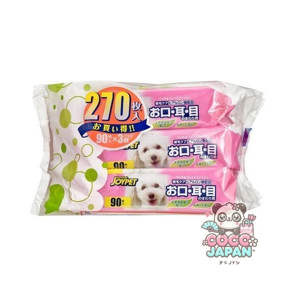 조이펫 JOYPET 젖은 티슈 입・귀・눈용 3개 팩