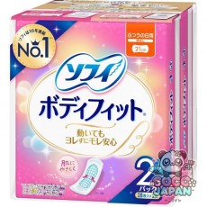 유니 매력 소피소피 바디 피트 보통의 일용 날개 없음 21cm 28장×2개 팩 [생리대]