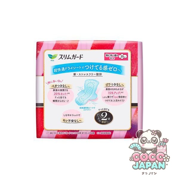 로리 에로리에 슬림 가드 특히 많은 주간 날개 달린 25cm 19 개 [생리대]