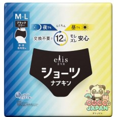 생리대 엘리스 쇼츠 M~L 낮·밤 장시간용 블랙 칼라 4장