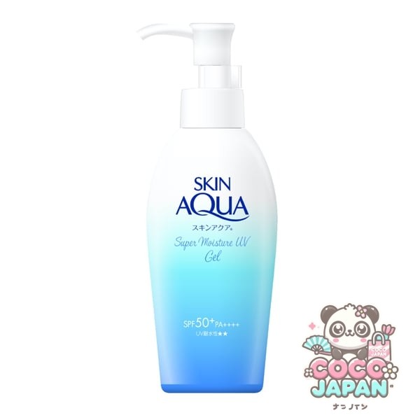 SKIN AQUA 스킨 아쿠아 슈퍼 모이스처 UV 젤 펌프 140g SPF50+/PA+++ + 3종 히알루론산 대용량 전신용 [썬크림 얼굴·몸용]
