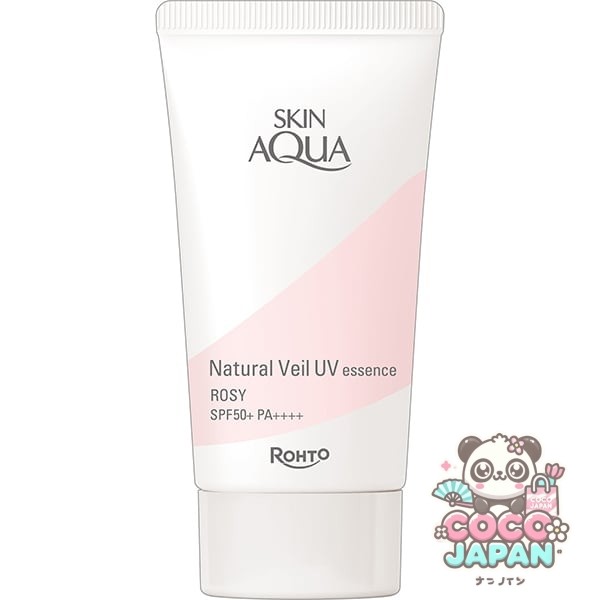SKIN AQUA 스킨 아쿠아 내츄럴 베일 UV 에센스 로즈 50g SPF50+/PA+++ 자외선 흡수제 알코올(에탄올) 합성 착색료 프리의 논케미컬 자연스러운 혈색감 로즈 타입