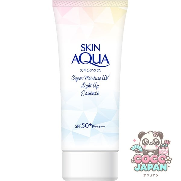 SKIN AQUA 스킨 아쿠아 슈퍼 모이스처 UV 라이트 업 에센스 70g SPF50+/PA++++ 라이트 펄 배합 자연스러운 밝은 피부