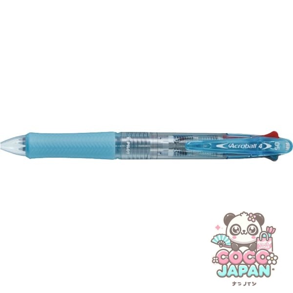 파일럿 PILOT 다색 볼펜 아크로 볼 4 유성 볼펜 0.5mm 극세 블랙 · 레드 · 블루 · 그린 클리어 소프트 블루 BKAB-45EF-CSL