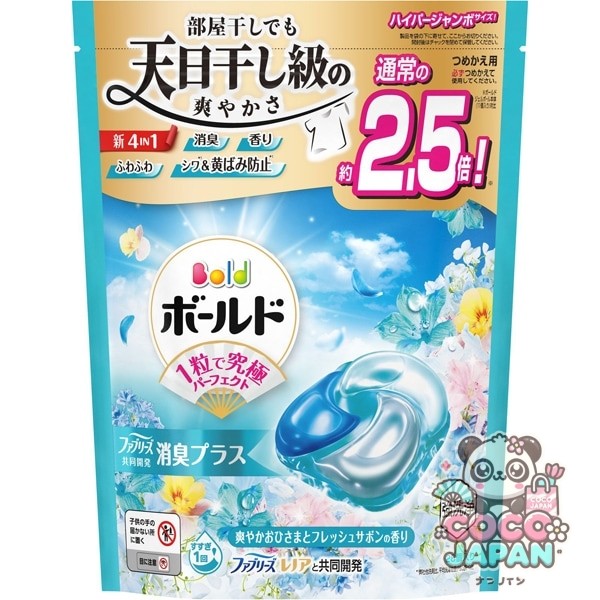 보르도(보루도) 젤 ​​볼(캡슐) 4in1 상쾌한 오바마와 신선한 사본의 향기 리필 하이퍼 점보 28개 [세탁 세제]