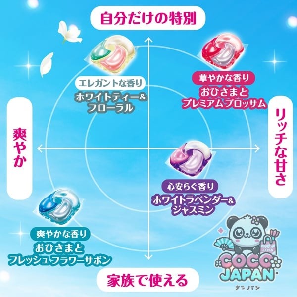 보르도(보루도) 세탁 세제 젤 ​​볼(캡슐)(캡슐) 4in1 화이트 티 & 플로랄 향기 리필 하이퍼 점보 27개