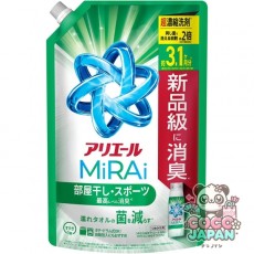 ARIEL 아리에르 MiRAi 초농축 컴팩트 세제 방 말린 & 스포츠 리필 울트라 점보 980g [세탁용 세제]