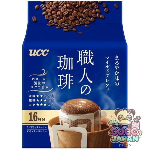UCC 유시씨 장인의 커피 원드립 커피 부드러운 맛의 마일드 블렌드 (7g×16봉)