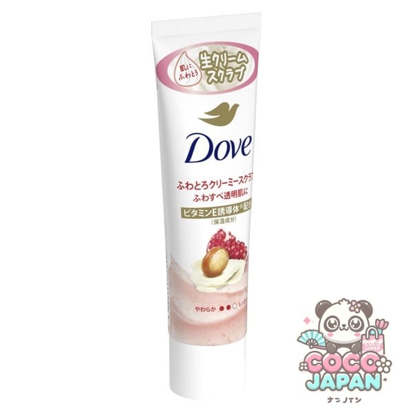 도브 Dave 푹신한 크리미 스크럽 석류 및 시어 버터 튜브 50g 바디스크럽