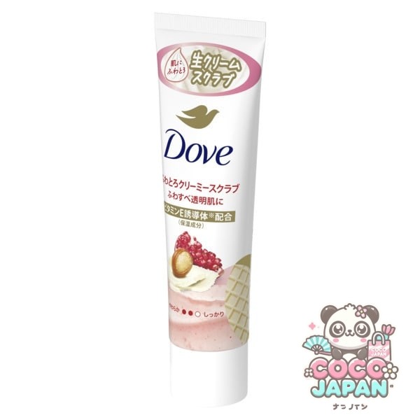 도브 Dave 푹신한 크리미 스크럽 석류 및 시어 버터 튜브 50g 바디스크럽