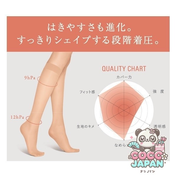 아스티구【압】긴장 무릎 밑길이 스타킹 22-25 cm 시어 베이지 