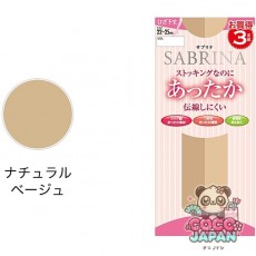 사브리나 SABRINA(사브리나) 따뜻한 쇼트 스타킹(무릎 아래 길이) 3족조 22~25 cm 내츄럴 베이지 