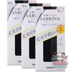 군제 GUNZESABRINA 사브리나 3족조 무릎 아래 스타킹 튼튼하고 아름다운 찢어지기 어려운 융착 교편 블랙 22-25 cm SPS833Y
