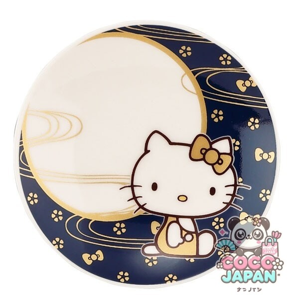 야마카 상점 산리오 (SANRIO) 헬로 키티 콩 접시 작은 접시 직경 약 9 × 2cm 일식기 달 검정 HK183-333