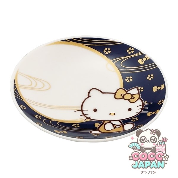 야마카 상점 산리오 (SANRIO) 헬로 키티 콩 접시 작은 접시 직경 약 9 × 2cm 일식기 달 검정 HK183-333