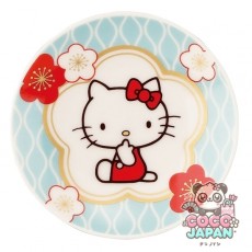 야마카 상점 산리오 (SANRIO) 헬로 키티 콩 접시 작은 접시 직경 약 9 × 2cm 일본 식기 매화 파랑 HK181-333