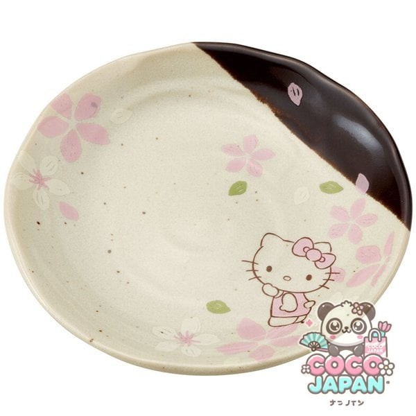 스케이터 미노야키 작은 접시 직경 132mm 헬로 키티 사쿠라 CHMD1