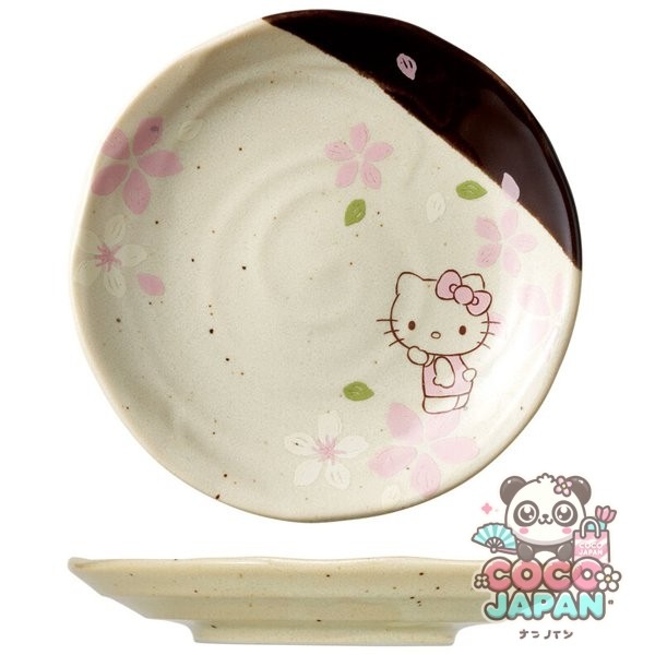스케이터 미노야키 작은 접시 직경 132mm 헬로 키티 사쿠라 CHMD1
