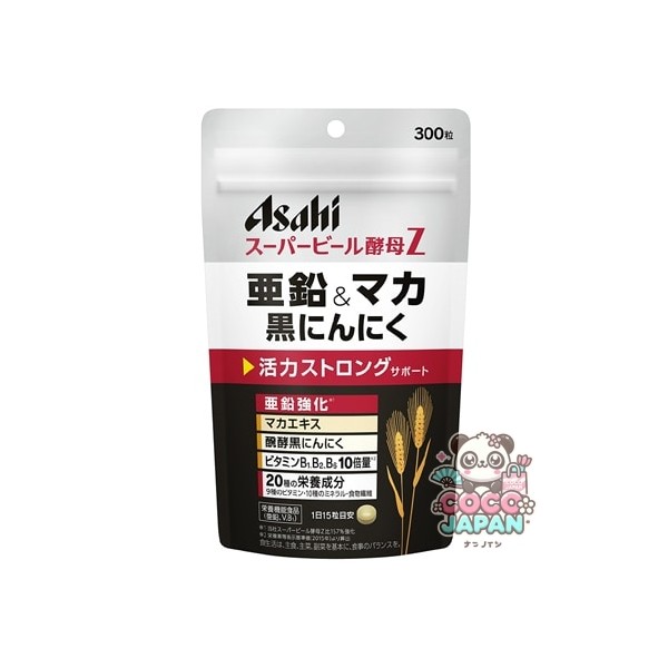 아사히 그룹 식품 Asahi 슈퍼 맥주 효모 Z 아연 & 마카 블랙 마늘 300정 20일분