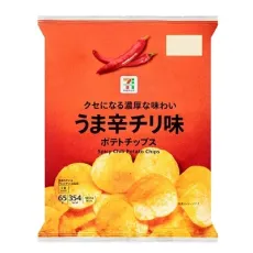 세븐일레븐 감자 칩 맛 칠리 맛 65g 일본편의점