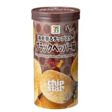 세븐일레븐 새우 향기 파리와 칩 스타 블랙 페퍼 맛 45g 일본편의점