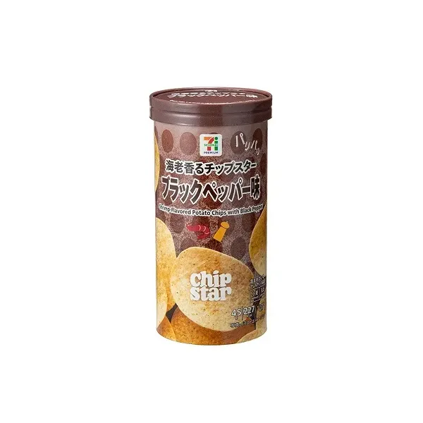 세븐일레븐 새우 향기 파리와 칩 스타 블랙 페퍼 맛 45g 일본편의점
