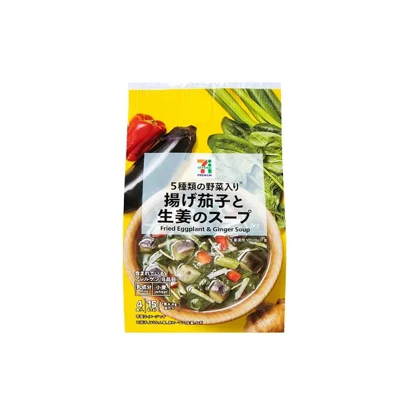 세븐일레븐 동결 건조 튀김 가지와 생강 스프 4 식입 일본편의점