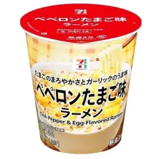 세븐일레븐 페페론 달걀 맛라면 66g 일본편의점