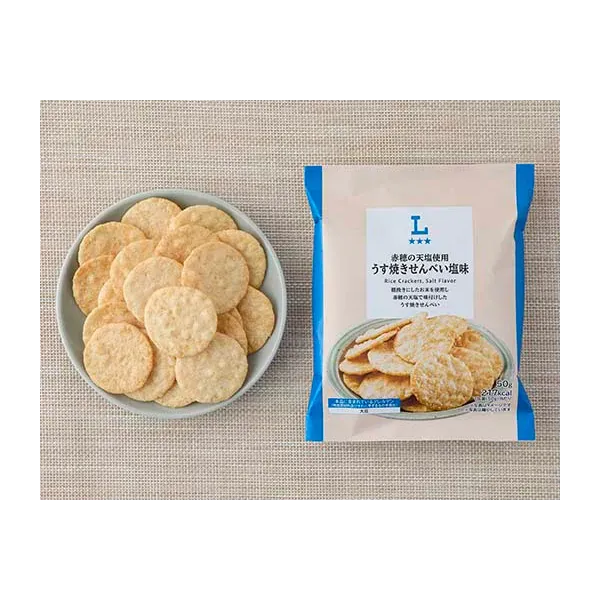 로손 아카호의 천염 사용 우스야키 센베이 짠맛 50g 일본편의점 간식