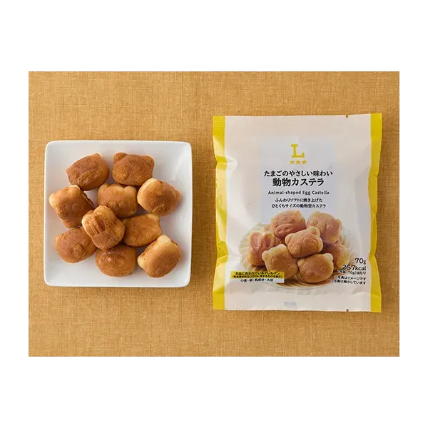 로손 달걀의 부드러운 맛 동물 카스텔라 70g 일본편의점 간식