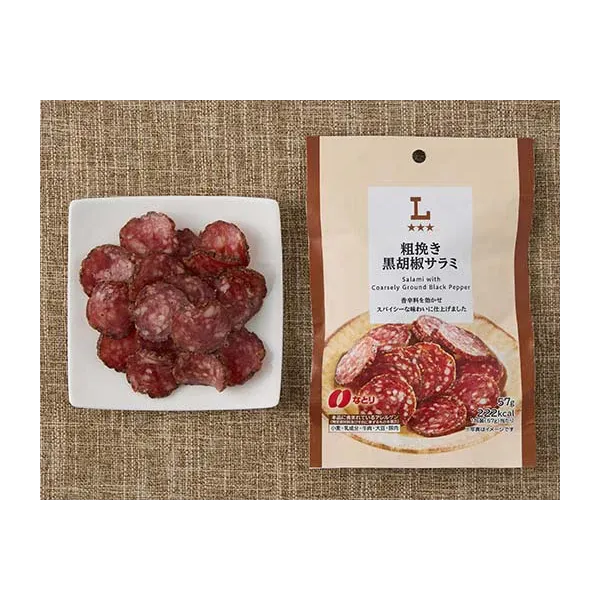 로손 거칠게 검은 후추 살라미 57g 일본편의점 간식