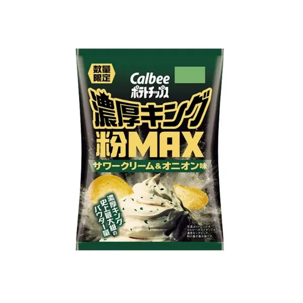 패밀리마트 [한정판매] 칼비 감자 칩 진한 킹 가루 MAX 사워 크림 & 양파 맛 일본편의점 과자
