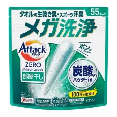 일본 카오 Attack ZERO 퍼펙트 실내건조 55개입 [세탁 세제]