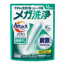 일본 카오 Attack ZERO 퍼펙트 스틱 실내건조 16개입 [세탁 세제]