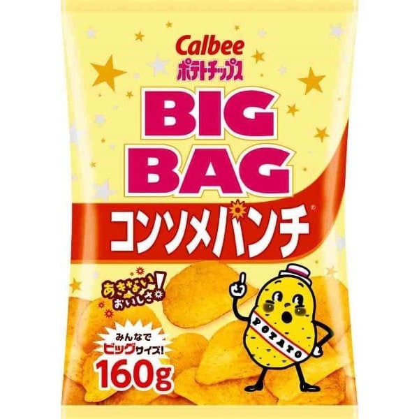 Calbee 칼비 큰 가방 감자 칩 콩소메 펀치 160g