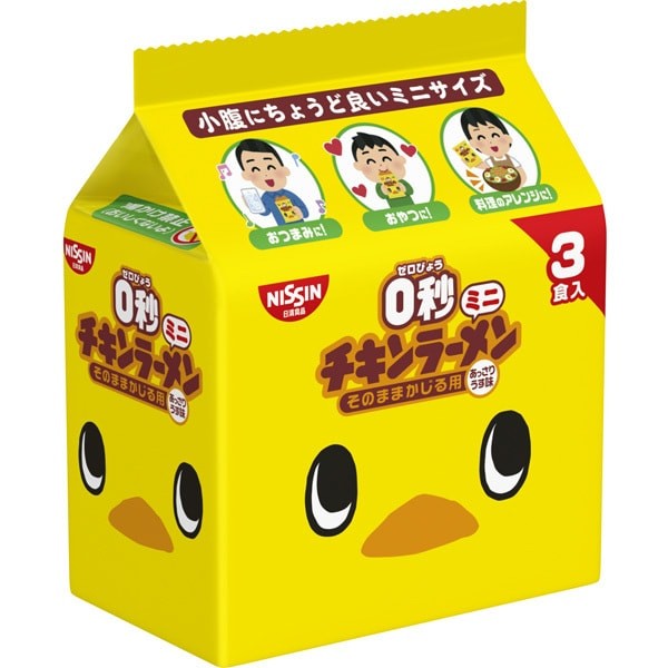 닛신 식품 0초 치킨 라면 미니 3식 팩 90g