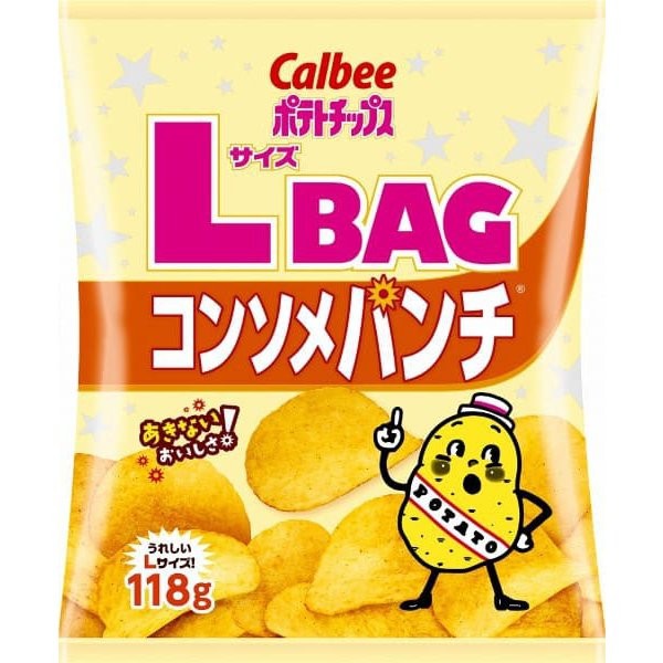 Calbee 칼비 감자칩 L 사이즈 BAG 콩소메 펀치 118 g