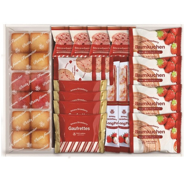[아마오 딸기 바움 쿠헨 & 쁘띠가토 선물 상자] 30개