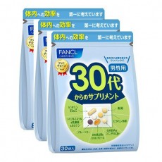 판클 FANCL 30대부터의 보충제 남성용(개 포장 30포×3봉 세트)