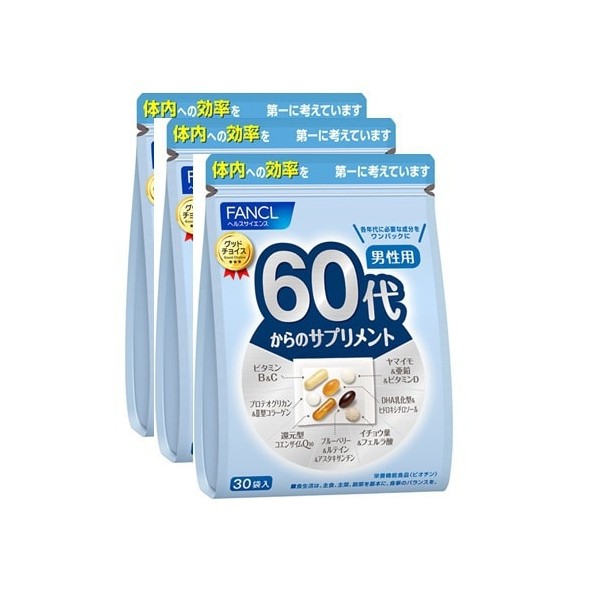 판클 FANCL 60대부터의 보충제 남성용(개 포장 30포×3봉 세트)
