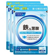 판클 FANCL 철&엽산 덕용 3봉 세트 90일분