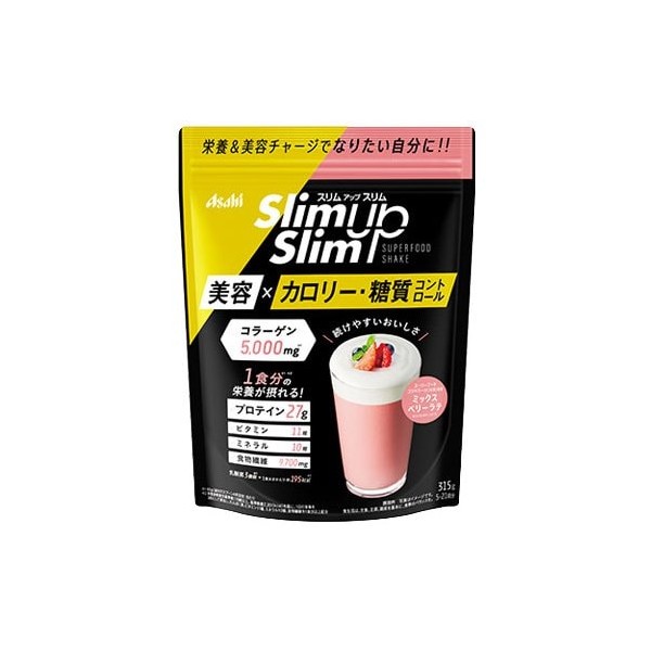 아사히 그룹 식품 Asahi 슬림 업 슬림 유산균 + 슈퍼 푸드 셰이크 믹스 베리 라떼 [315g (5 ~ 21 회분)]