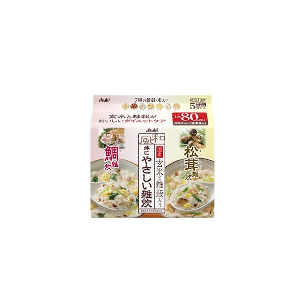 아사히 그룹 식품 Asahi 리셋 바디 리셋 바디 몸 친화적 인 도미 & 송이 버섯 5 음식 [다이어트 지원 식품]