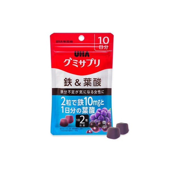 UHA 미각당 구미사프리 철 & 엽산 10 일분 [보충제]