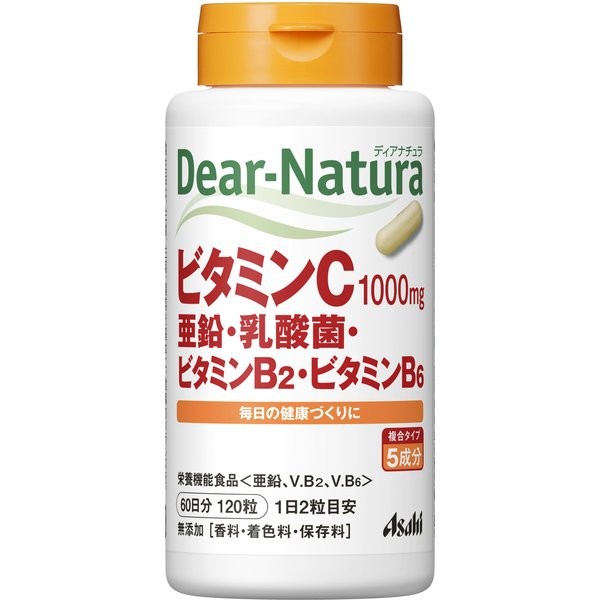 디어 내츄럴 Dear-Natura 비타민 C・아연・유산균・비타민 B2・비타민 B6 120알입(60일분)