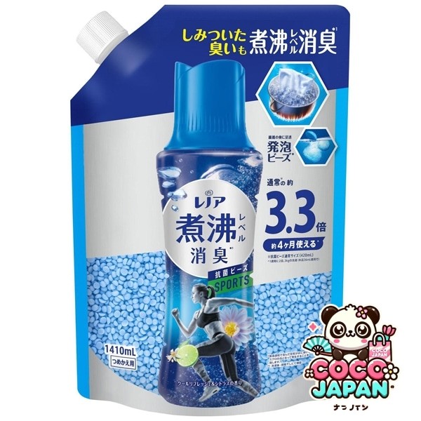 레노아 레노아 끓는 레벨 탈취 항균 비즈 스포츠 쿨 리프레쉬 & 감귤류의 향기 리필 초특대 1410ml